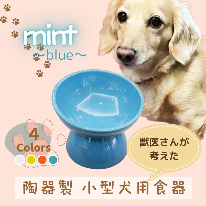 ペット用食器 『 小型犬用食器 ミント ブルー 』(スケーター株式会社) 犬用食器 ペット用 犬 食器 餌 餌入れ えさ入れ ペットフード入れ 小型犬 白 マット付 なら 奈良県 奈良市 9-052