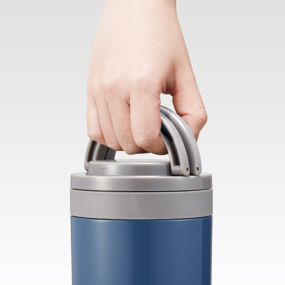 折りたたみ ハンドル付き 保温 保冷 デリカポット 500ml アッシュブルー〈スケーター株式会社〉お弁当 ランチ スケーター skater グローバルカラー アッシュブルー 折り畳み ハンドル