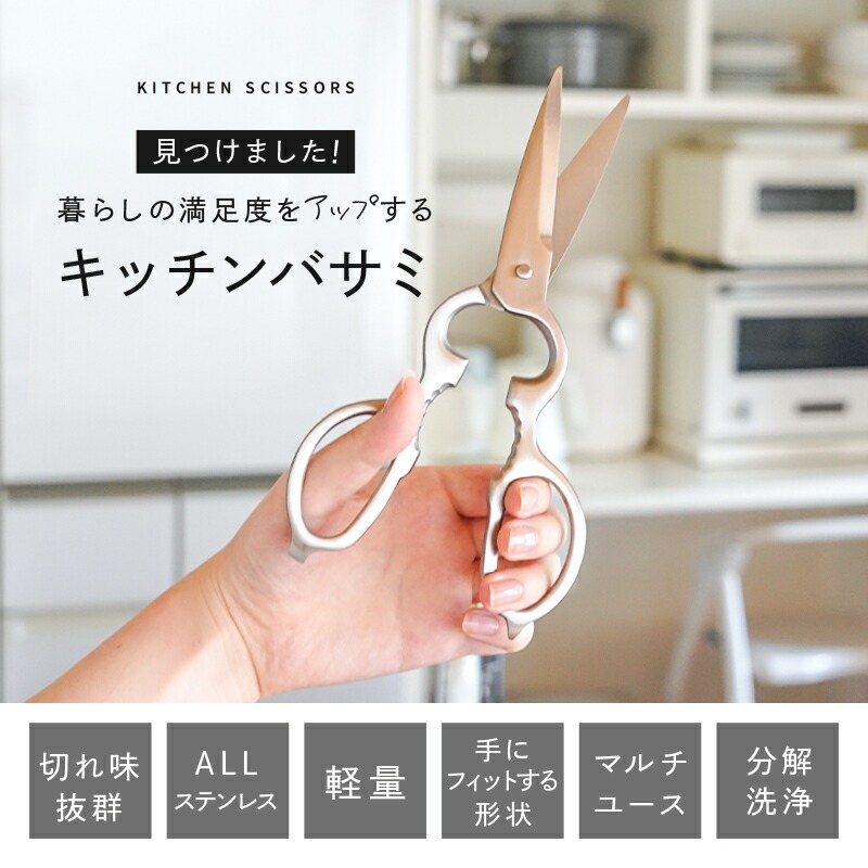 キッチンバサミ  分解式 キッチンハサミ はさみ ステンレス 食洗機対応 〈ライズクリエイション @Rise〉 奈良県 奈良市 7-027