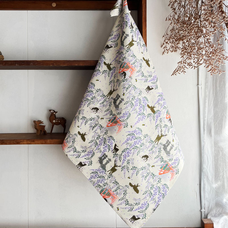 大判ハンカチ ハンカチ はんかち 約50cm×50cm 3種類 麗らかな杜 神鹿 Leaf＆Deer 贈答用 ギフト プレゼント ふるさと納税 ふるさと おすすめ 限定 奈良県 奈良市 なら