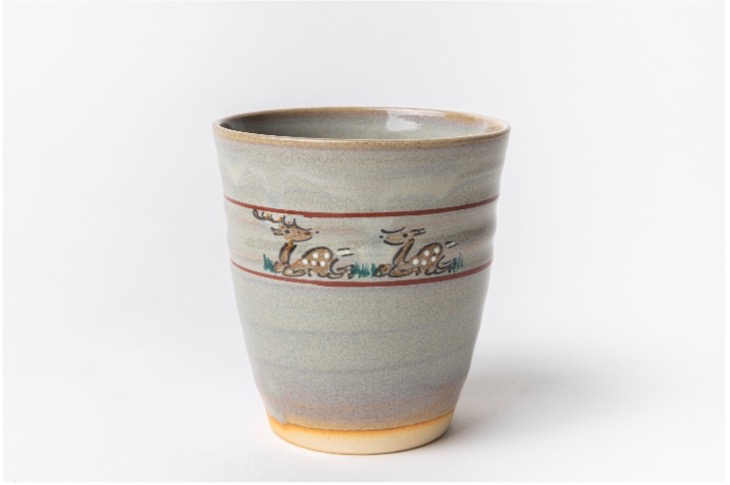鴻月 なら絵 フリーカップ　（赤膚焼）　湯呑 伝統工芸 ＫＯＮＣＯ１ 奈良県 奈良市 31-004
