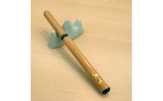天然竹筆ペン 桐箱入り／鹿（限定品）あかしや 筆ペン 天然竹 奈良県 奈良市