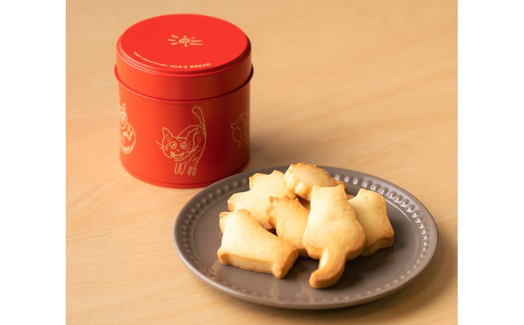 Mia's Bread ミアズブレッドのクッキー缶セット(猫のイラストの特別缶とギフトBOX)焼き菓子 洋菓子 ギフト プレゼント 手土産 詰め合わせ おしゃれ 缶入り お菓子缶 かわいい サブレ
