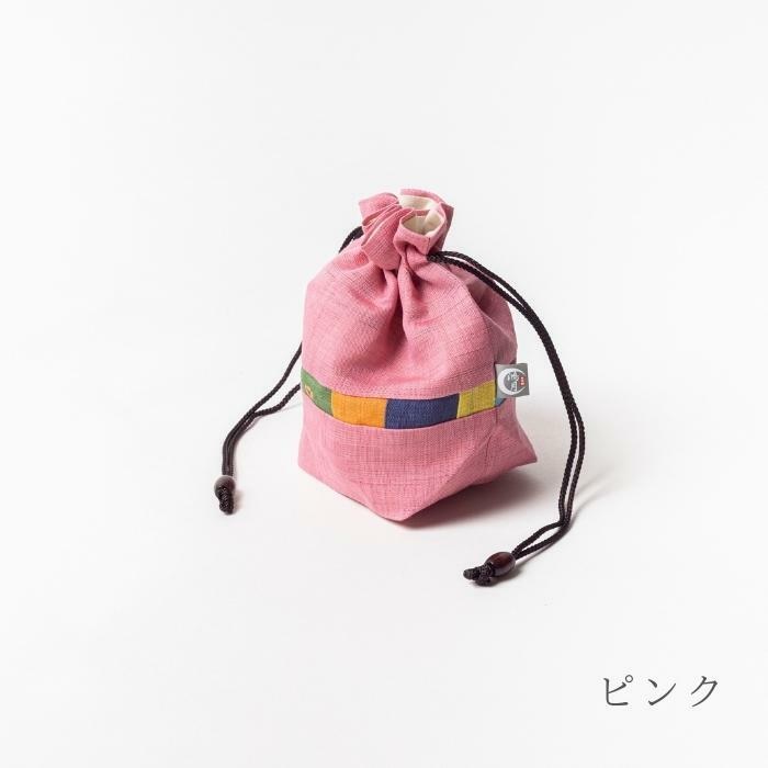 鴻月 バルーンシルエット型ポーチ ピンク ＫＯＯＫＢ１ ポーチ 浴衣 着物 小物 巾着 麻 化粧ポーチ 手洗いOK 奈良県 奈良市 11-041