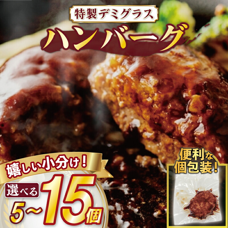 【 毎月 数量限定 / 選べる 容量 】 ハンバーグ 個包装 特製 デミグラス 5個 10個 15個 500g 1kg 1.5kg ソース タレ 小分け ハンバーグ 湯煎 簡単 調理 冷凍 お弁当