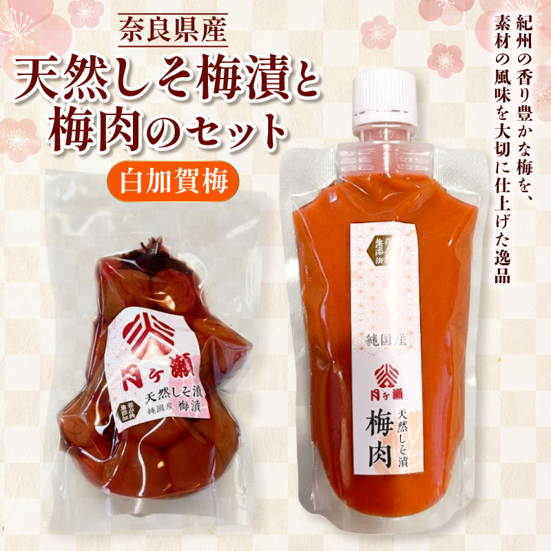 天然しそ梅漬 320g×1個 梅肉 200g×1個 セット 紫蘇 梅干し 梅ペースト うめ うめぼし お茶漬け ご飯のお供 お弁当 おにぎり 国産 素材 保存料 無添加 白加賀梅 株式会社 小谷商店