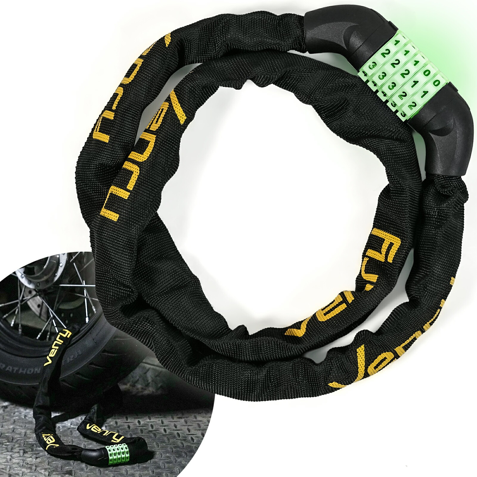 バイクロック バイク チェーン ロック バイクチェーン 盗難防止 チェーンロック アイアン ダイヤルロック ダイヤル 地球 アンカー 自転車 中型 大型 原付 ワイヤーロック 頑丈 強力 新生活 一人
