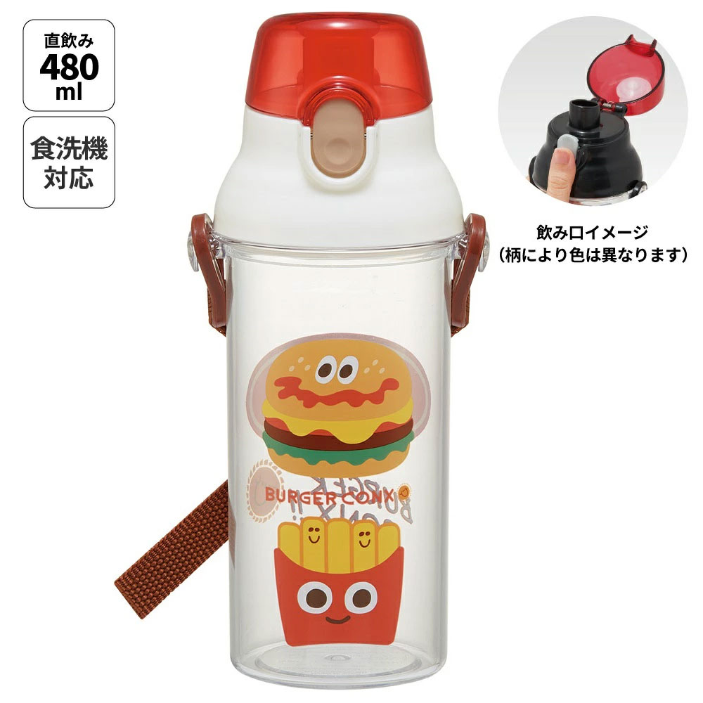 直飲み 水筒 クリア ボトル 480ml PSB5TR バーガーコンクス 【キャラクター 子供 可愛い ワンプッシュ ダイレクト 軽量】スケーター 725692 奈良県 奈良市 skt053