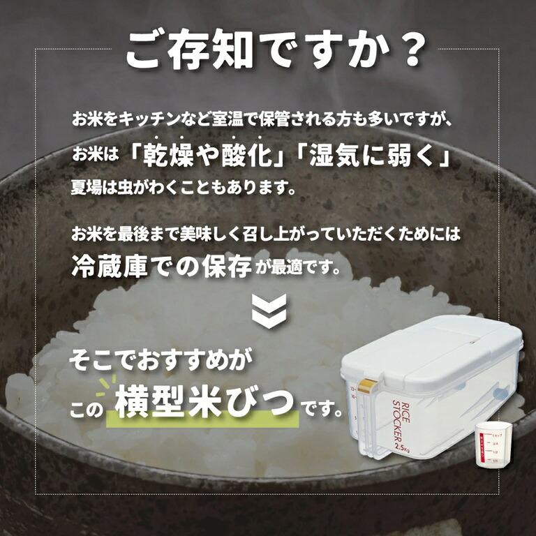 冷蔵庫用 米びつ 横型 2.5kg 【選べるカラー】 計量カップ付 日本製 ワンプッシュ キャスター付き スケーター 一人暮らし 新生活 お米 保存 冷蔵 スリム コンパクト おしゃれ RBI2