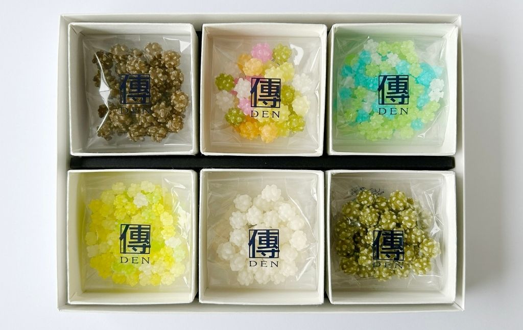 奈良こんふぇいと6個セット【天平柄】 (大和ほうじ茶・大和煎茶・いろは・御門米飴・ラムネ・ひだまり) 砂糖菓子 砂糖 金平糖 こんぺいとう 伝統菓子 和菓子 飴 セット 株式会社砂糖傳 増尾商店