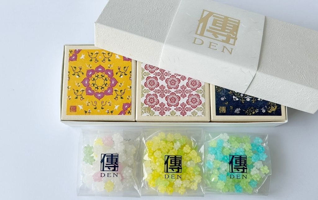 奈良こんふぇいとギフトBOX3個入り【天平柄】(ナチュラル味、ひだまり味、ラムネ味) 砂糖菓子 砂糖 金平糖 こんぺいとう 伝統菓子 和菓子 飴 セット 株式会社砂糖傳 増尾商店 奈良県 奈良市