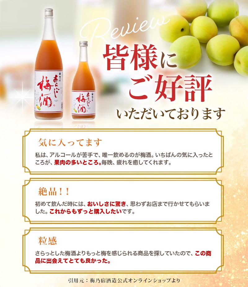 梅酒 あらごし梅酒 720ml or 1800ml 梅酒 梅乃宿 選べる容量 一升瓶 梅酒 お酒 酒 おさけ うめ うめしゅ 梅酒 ふるさと納税 人気 おすすめ 奈良県 葛城市 梅酒 梅乃宿酒造 株式会社 奈良県 【umyd005A】