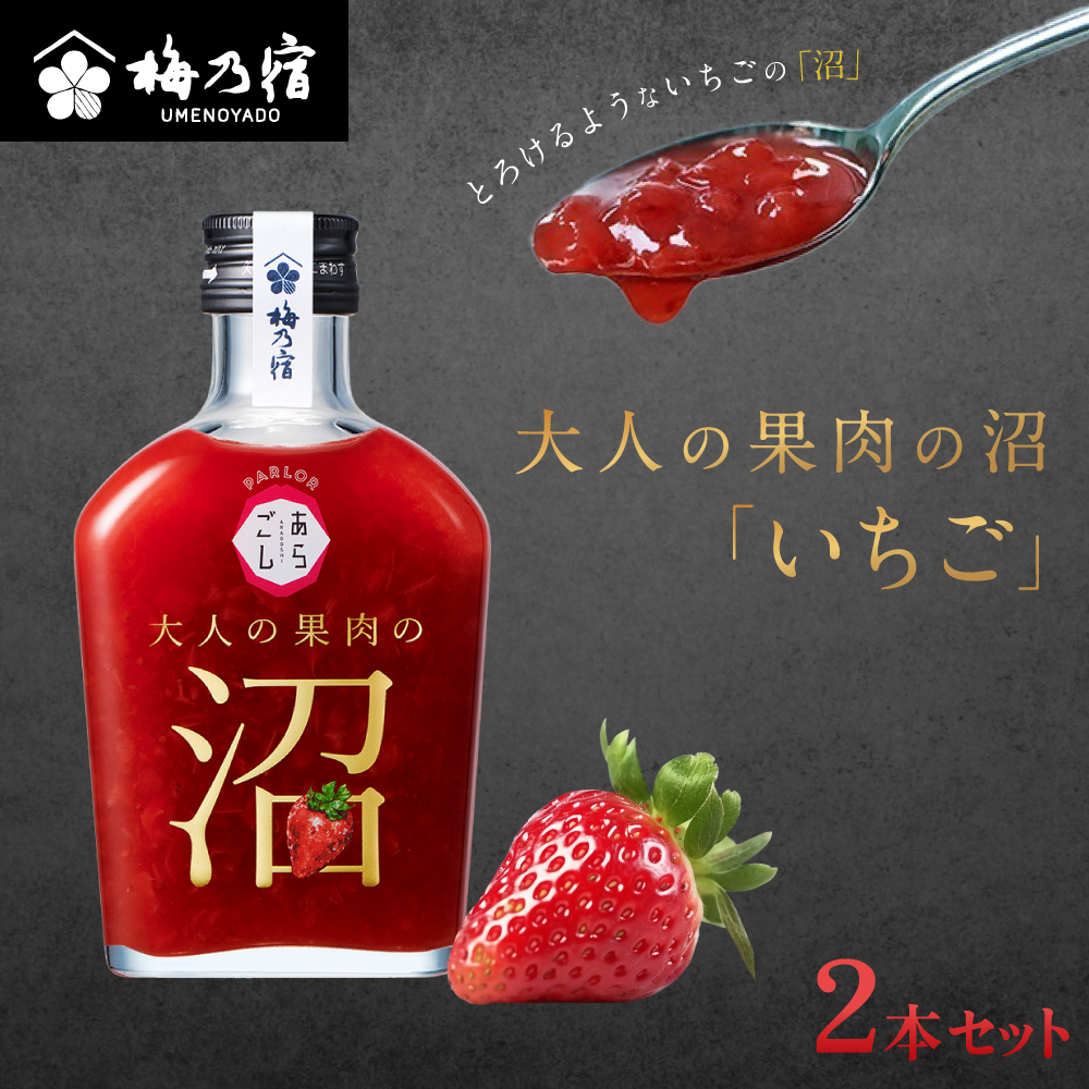 大人の果肉の沼 「いちご」 2本セット ／ 梅乃宿酒造 お酒 リキュール 苺 イチゴ 果実酒 いちご酒 ギフト 人気 お祝い プレゼント 奈良県 葛城市【umyd038】