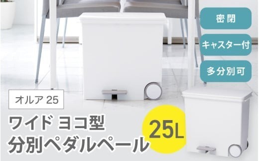 オルア25ワイド　横型　分別ペダル　ペール　LBD-11／ライクイット　like-it　 オシャレ　ゴミ箱　日本製【like002A】