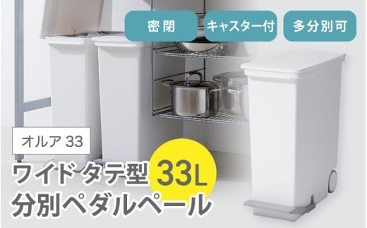 オルア33スリム　タテ型　分別ペダル　ペール　LBD-14／ライクイット　like-it　 オシャレ　ゴミ箱　日本製【like005A】