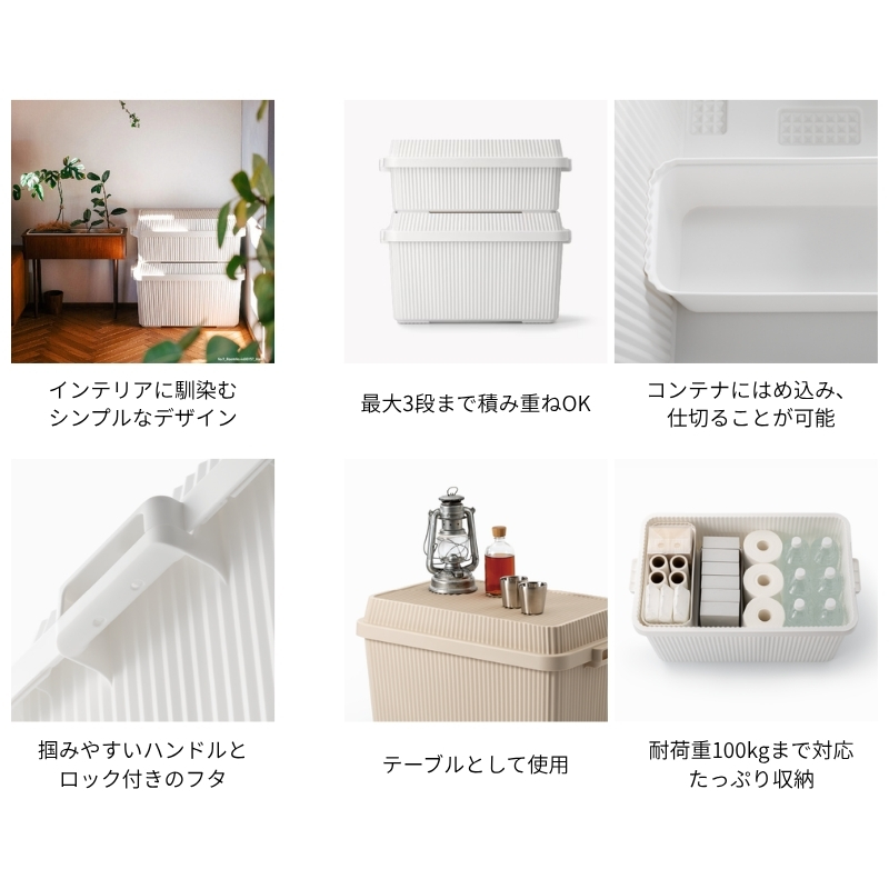 スタックアップコンテナ５３ STC-01S ホワイト ／ ライクイット like-it シンプル 収納 アウトドア インナー付 日本製【like062A】