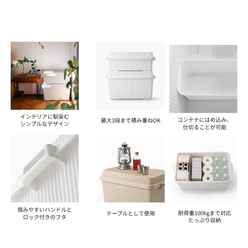 スタックアップコンテナ５３ STC-01S ベージュ ／ ライクイット like-it シンプル 収納 アウトドア インナー付 日本製【like063A】