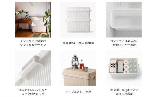 スタックアップコンテナ８３ STC-02S ベージュ ／ ライクイット like-it シンプル 収納 アウトドア インナー付 日本製【like066A】