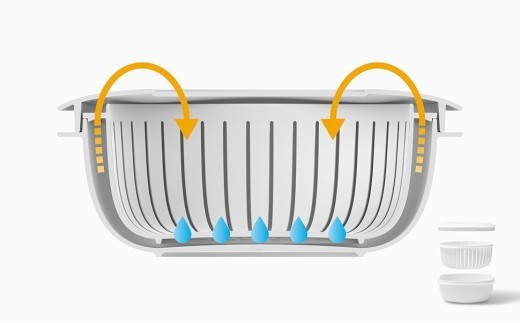 蒸気であたためる冷凍ごはん容器　4個組 (収納ボックス付き) 【2色から好きなカラーを選べる】/ 奈良県 葛城市 容器 プラスチック ライクイット 冷凍ご飯 ザル型【like091】