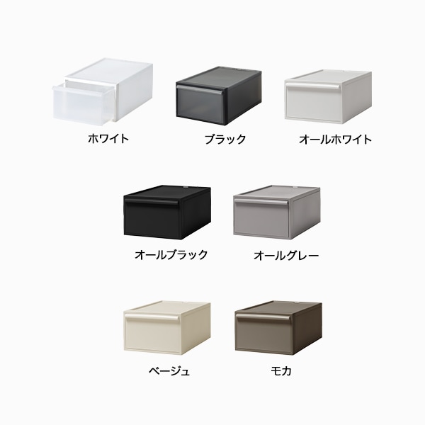 クローゼットシステム 引出しタイプM　CS-D2 (7色からお好きなカラーが選べる)  ／ ホワイト ブラック オール ホワイト オールブラック オールグレー ベージュ モカ  収納 【like097】