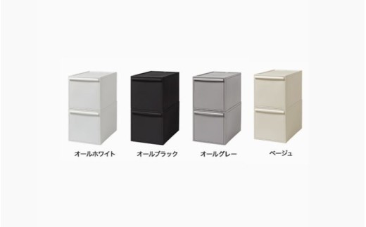 クローゼットシステム 引出しタイプL　2個組　CS-D3 2P (5色からお好きなカラーが選べる) ／ オールホワイト オールブラック オールグレー ベージュ  収納 ライクイット【like101】