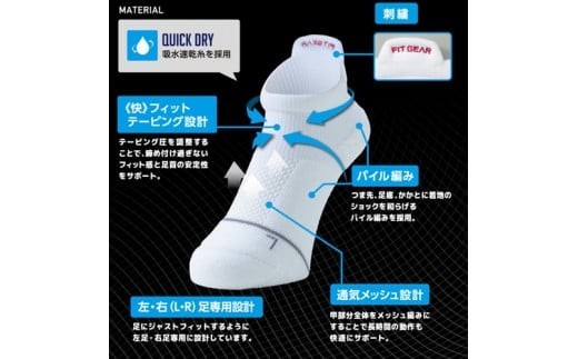 FITGEAR 極フィット&快フィット ソックスタイプ 2足組 22-25cm レディース / 婦人 靴下 ソックス ブラック ホワイト スポーツ 奈良県 葛城市【mika044】