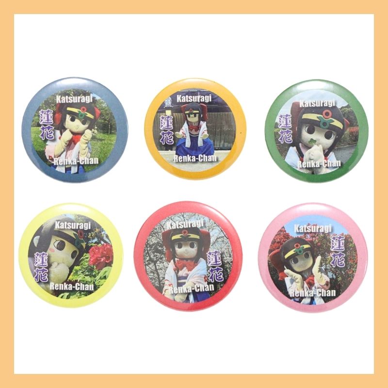 蓮花ちゃん 缶バッジセットC(12個入) / ゆるキャラ ご当地キャラ グッズ マスコット コレクション 奈良県 葛城市【kckk004】