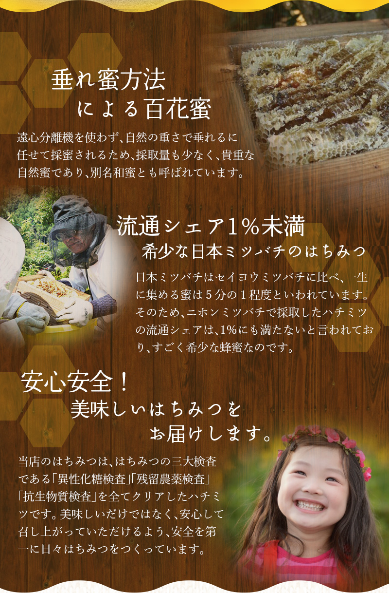 【容量が選べる】国産純粋はちみつ 200g～1kg 南紀熊野蜜 百花蜜  / 古座川流域で採取した日本みつばちのはちみつ 南紀熊野蜜 はちみつ 国産 日本ミツバチ 【tkd200-tkd201-tkd202-tkd203-tkd204】