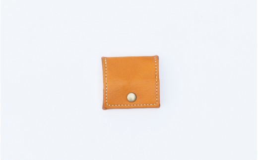 【ハンドメイド】鹿革で作ったシンプルデザインのコインボックス ハンドメイド 手作り 財布 コイン 小銭入れ コインボックス【yco006】