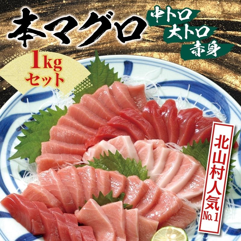 【年末発送・1ヶ月以内に発送】本マグロ（養殖）トロ＆赤身セット 1kg【配達日指定不可】 / まぐろ 鮪 とろ 赤身 魚介 海鮮 魚 本マグロ【nks105B】
