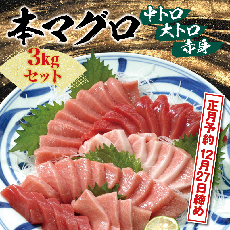 本マグロ 養殖 トロ&赤身セット 3kg