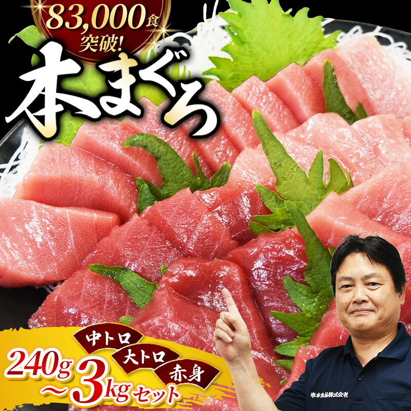 【年末発送予約受付中】まぐろ 本マグロ トロ＆赤身セット 240～3kg（養殖） 高級 クロマグロ【配達日指定不可】【nks105B-nks110D-nks111-nks112-nks113】