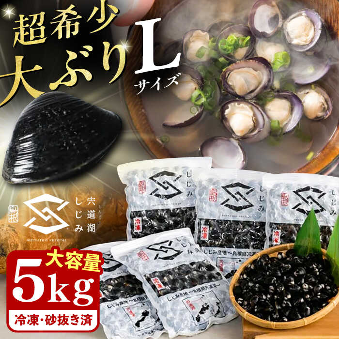 地元でも入手困難なレアサイズ！ Lサイズ 宍道湖産ヤマトシジミ(冷凍砂抜き済み)1kg×5袋(5kg)島根県松江市/宍道湖漁業協同組合 [ALAZ001]