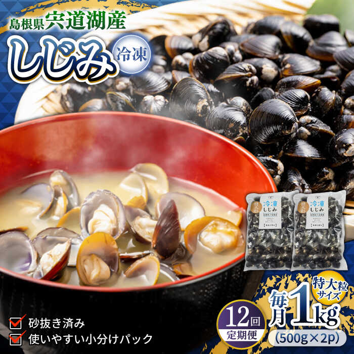 【全12回定期便】超希少！特大粒プレミアムサイズ 宍道湖産冷凍大和しじみ 特大粒500g×2袋 島根県松江市/平野缶詰有限会社 [ALBZ044]