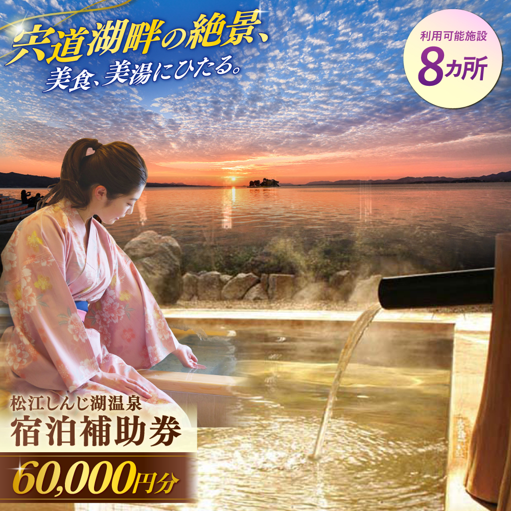 【旅館・ホテル共通宿泊券】松江しんじ湖温泉 宿泊補助券 寄附額 20万円 60000円分 島根県松江市/松江しんじ湖温泉旅館協議会[ALFW005]