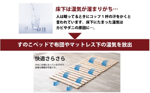 総ひのきロール式すのこベッド