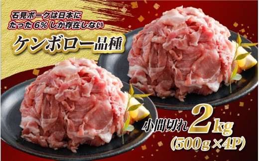 豚肉 石見ポーク 小間切れ2kg(500g×4パック)