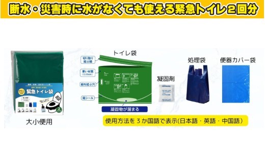防災断水対策セット(緊急トイレ、シャンプー、からだふき）×5セット