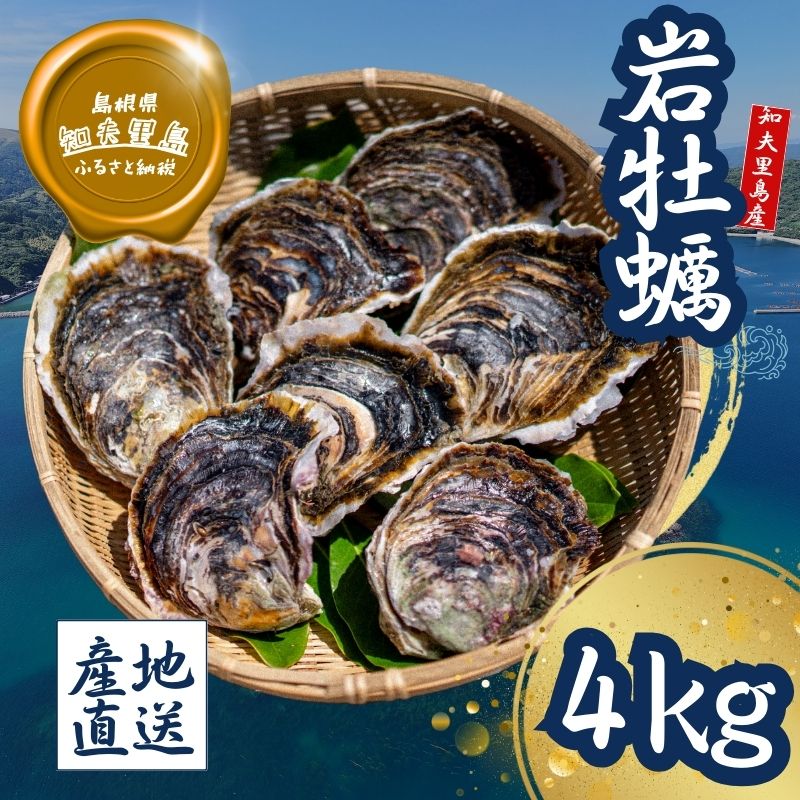 【知夫里島産 岩牡蠣 4kg】ブランド 隠岐 岩牡蠣 生食可 牡蛎 牡蠣 かき カキ 岩牡蠣 いわがき 海鮮 海産物 海の幸 シーフード 魚貝類 父の日 母の日 バーベキュー ギフト 濃厚 クリーミー