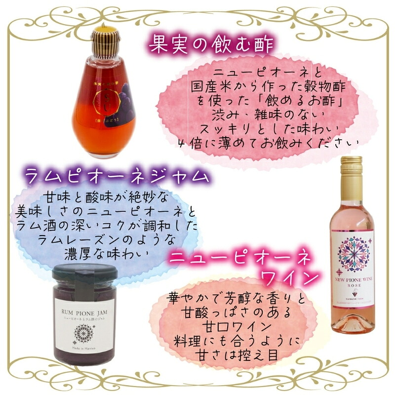 【2026年先行予約】花笑み農園 岡山の『ピオーネ&ラムピオーネジャム&ピオーネワイン&飲む酢』 |ピオーネ 岡山ピオーネ ピオーネ ぴおーね ぶどう 葡萄 ブドウ 果物 【hana074-02】