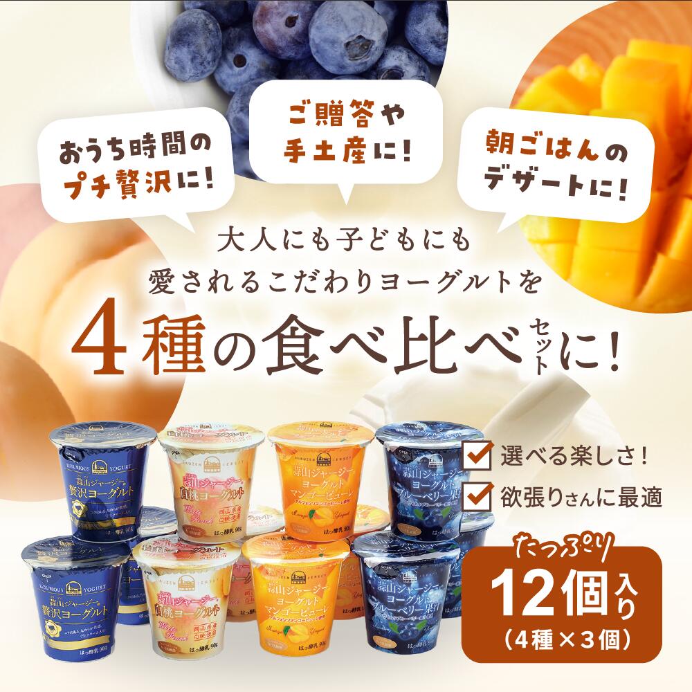 蒜山ジャージー デザートヨーグルト 12個入り（4種×3） 食べ比べ