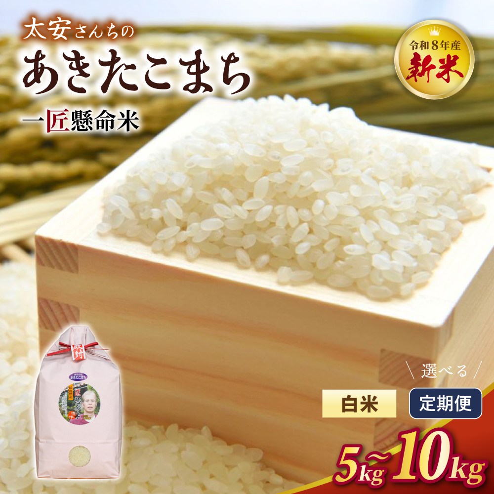 【令和8年産】真庭市産 太安さんちのあきたこまち 白米 5kg 10kg 定期便 3回 6回 / お米 米 新米 人気 真庭市産 2026年産