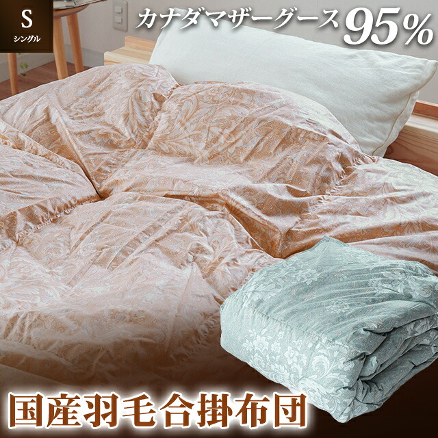 掛け布団 2色 ピンク ブルー カナダマザーグース95% 0.8kg…