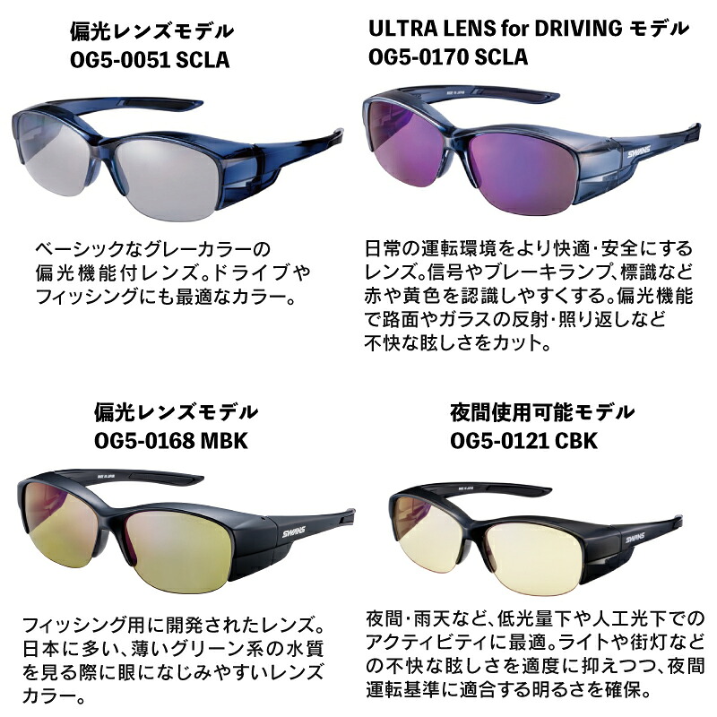 SWANS サングラス Over Glass 偏光レンズ スポーツ アウトドア スモークレンズ UVカット 99.9%以上 オーバーグラス ハーフリム ファッション おしゃれ 野球 釣り テニス ゴルフ 運転 ドライブ