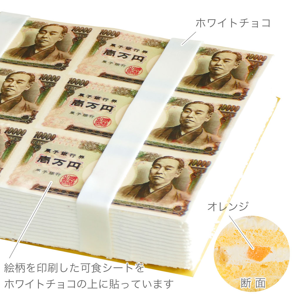 日時指定可 億万長者ケーキ 30×22cm 16～20名様用 冷凍 ケーキ おもしろケーキ パーティー バラエティ 1万円 洋菓子 焼菓子 デザート スイーツ チョコレート チョコ アイス ゼリー