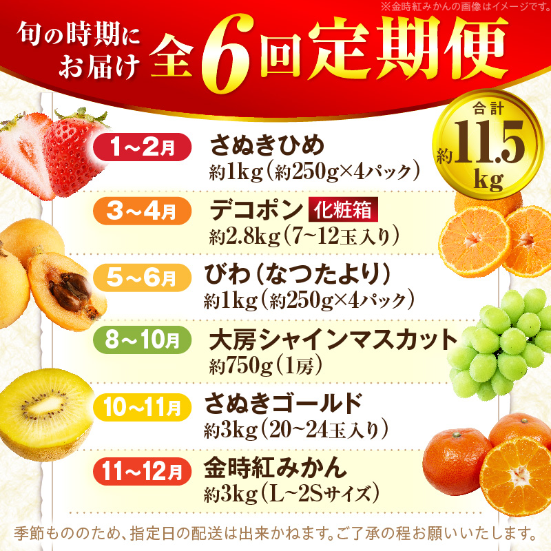 さぬき旬のフルーツ大満足　6回定期便_mk006-t011