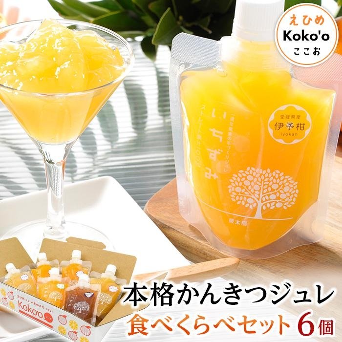 「いちずみ」食べ比べセット６個入り　(ぶどう入り)　(ココオ簡易BOX入り)  | ゼリー 柑橘ゼリー 柑橘ジュレ みかん スイーツ 温州みかん 清見 デコポン 美生柑 伊予柑 はるみ 愛媛県 松山市