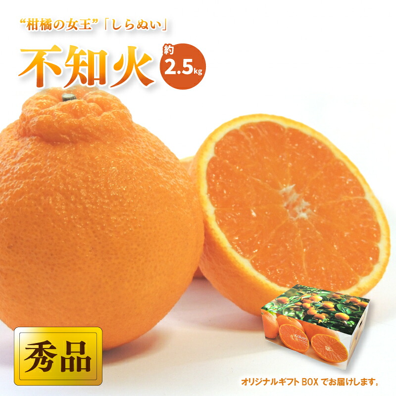 【2027年2月上旬頃から発送予定】不知火 (しらぬい) ＜秀品＞ 約2.5kg (L-3L / 8-12玉 ) ギフトBOX入り | でこぽん デコポンと同品種 みかん 不知火 秀品  贈答箱 愛媛