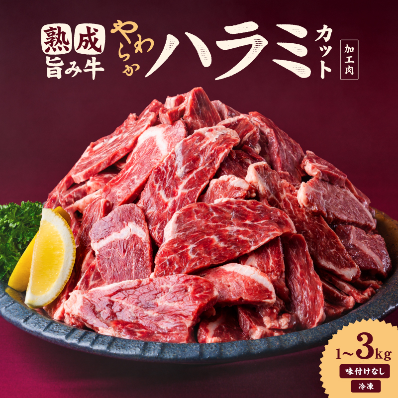 熟成旨み牛やわらかハラミカット 1kg 2kg 3kg インジェクション加工 味付けなし 業務用 愛媛県 松山市