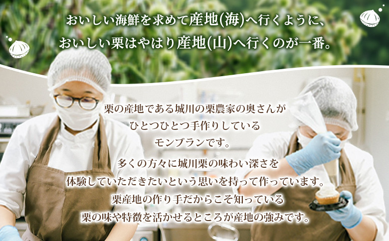 ＜抹茶と和栗のモンブラン 6個入＞ 栗 スイーツ マロン くり クリ 和風 ケーキ 和栗ペースト 生クリーム 渋皮煮 粒あん 小豆 ラム酒 濃厚 スポンジケーキ タルトカップ メニークエスト